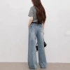 Letter embossed diamond grey T-shirt 2026 Spring/Summer New women's round-neck beautiful small top 90126060208 details Picture